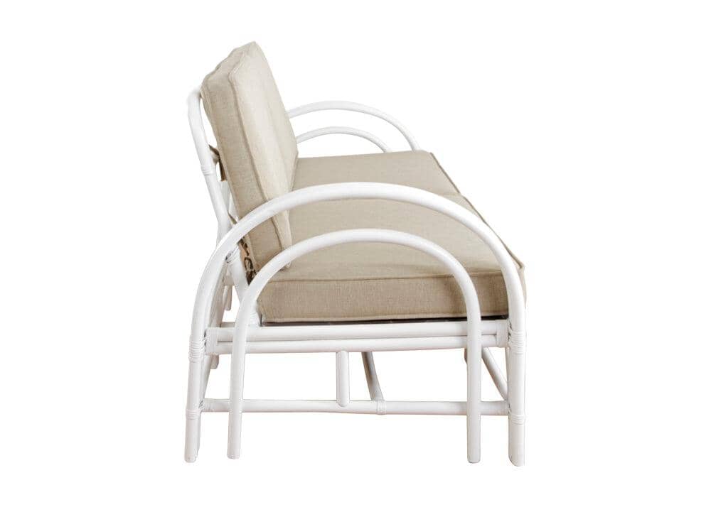 Pretzel Daybed - White with Taupe Covers Alfresco Lounging Pretzel