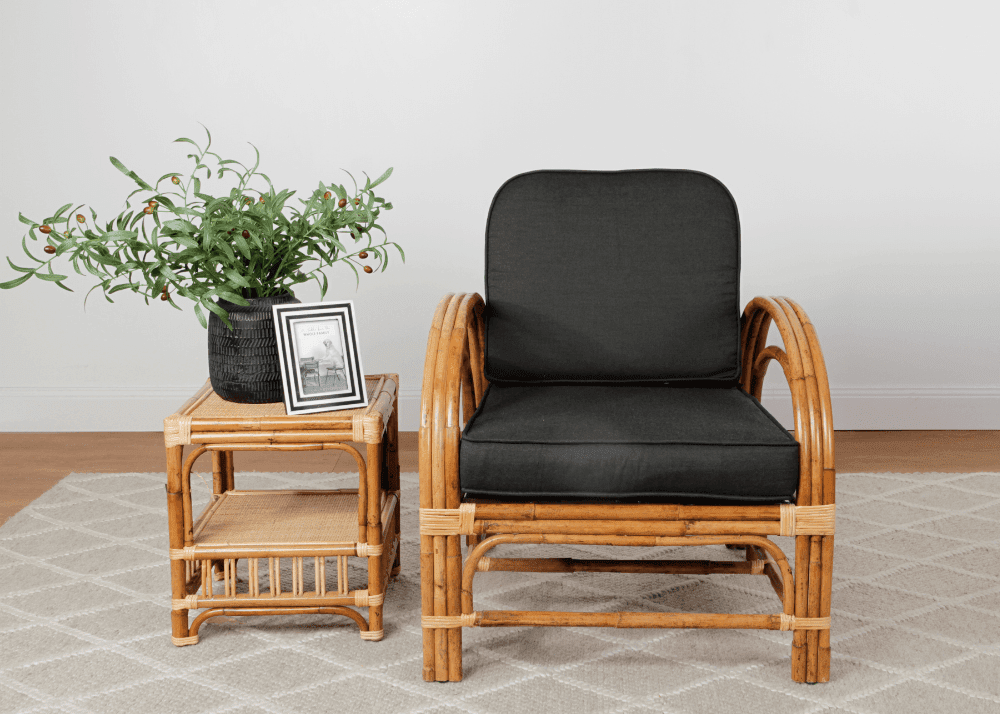 Pretzel Armchair - Jungle with Charcoal Covers Alfresco Lounging Pretzel