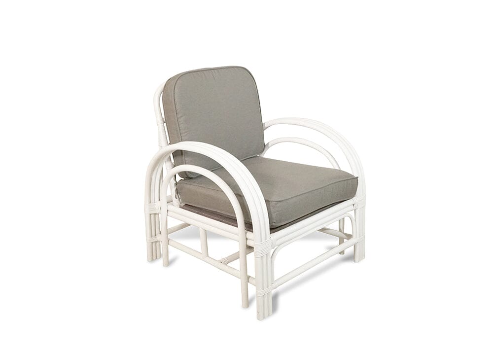 Pretzel Armchair - White with Light Grey Covers Alfresco Lounging Pretzel