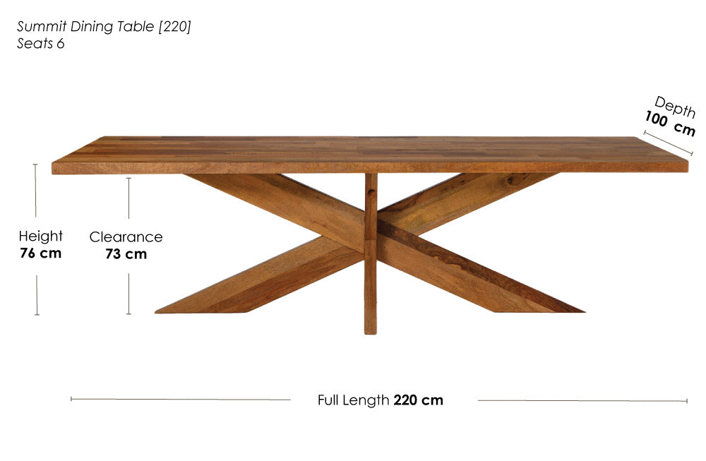 Summit table dimensions