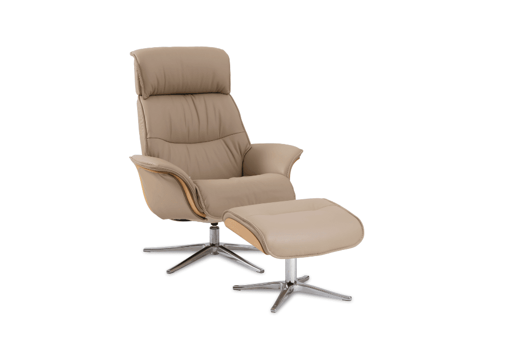 Space 5300 Manual Chair and Footstool Recliner Chairs IMG Upholstered Leather Pad Arm Trend