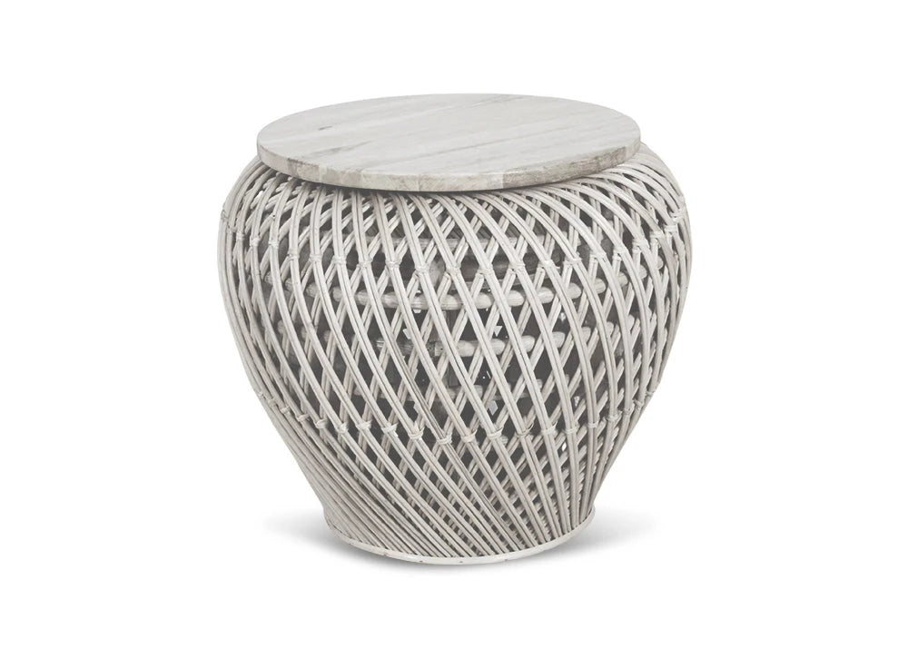 Tulum Side Table - White Side Tables Vast Furniture