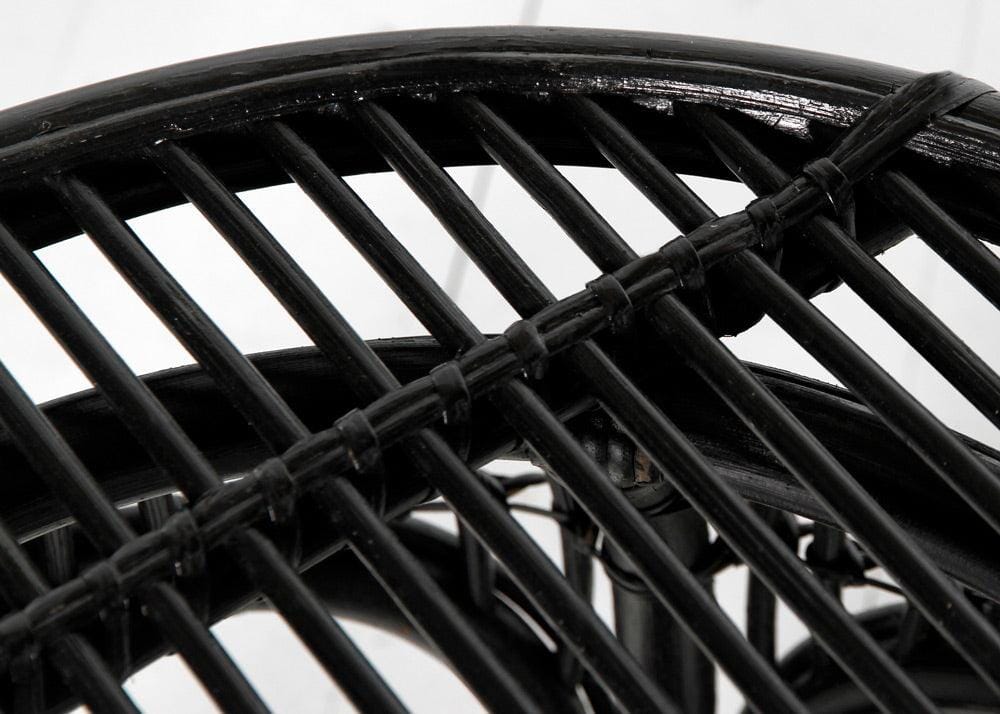 tarmo black rattan table detail