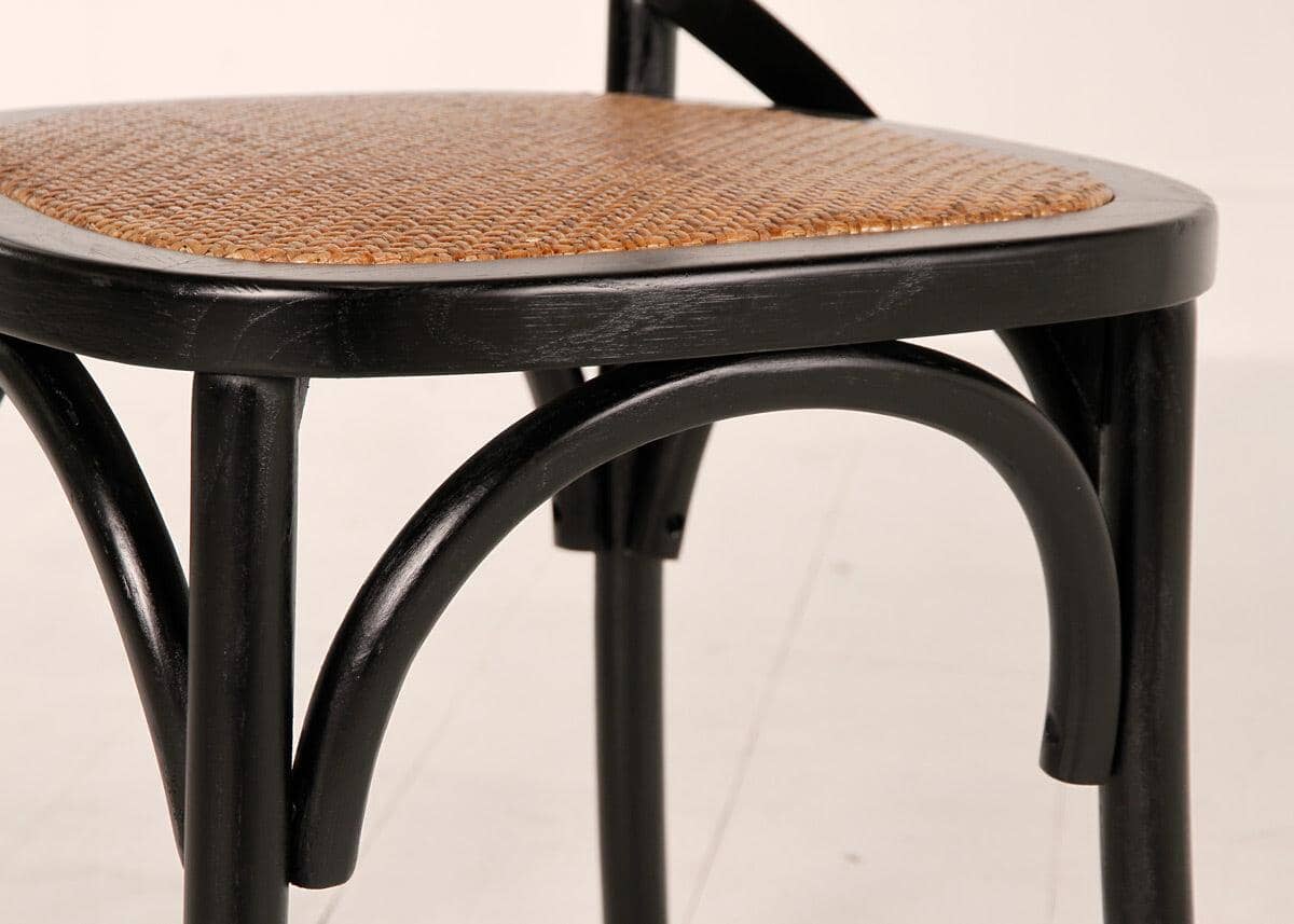 Cross Back Counter Stool - Black Stools Vast Furniture + Home