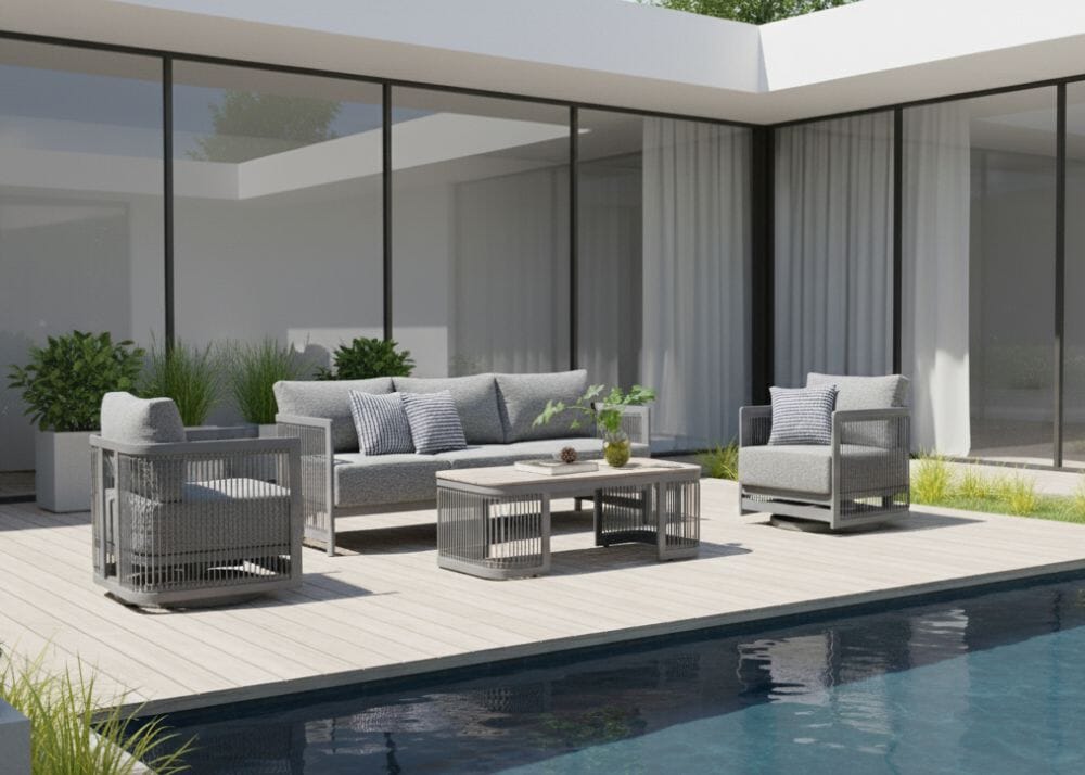 Chicago 4Pc Swivel Set Outdoor Seating Nest
