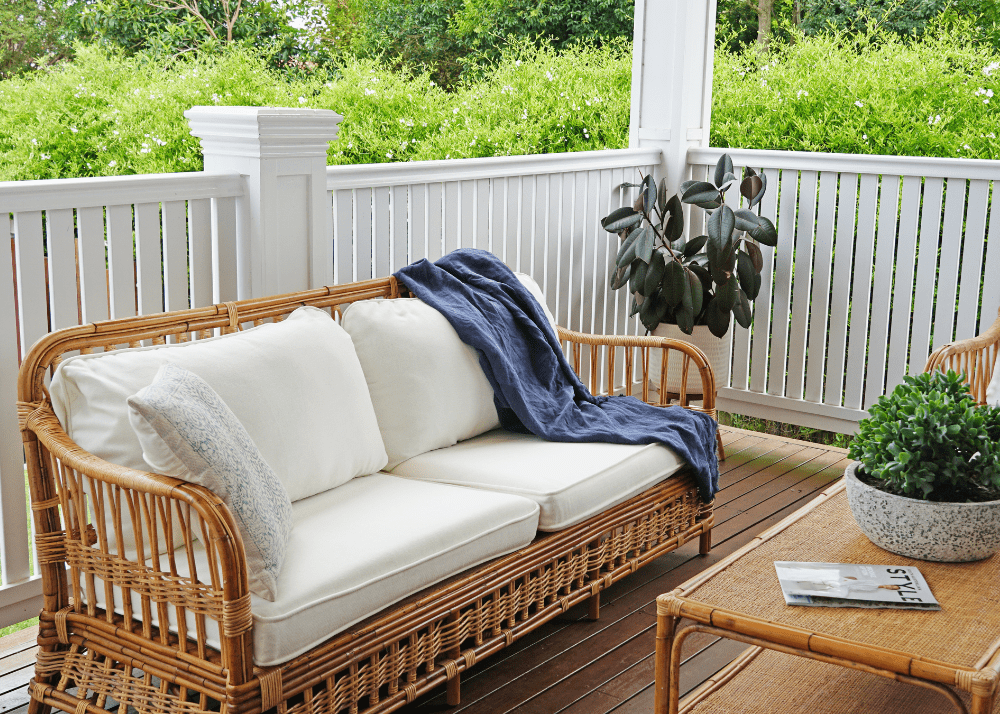 Avoca Daybed with White Cushions Alfresco Lounging Avoca
