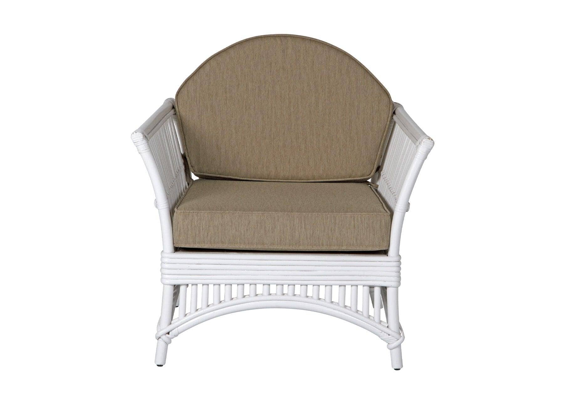 Kuranda Armchair - White with Taupe Covers Alfresco Lounging Vast Furniture + Home