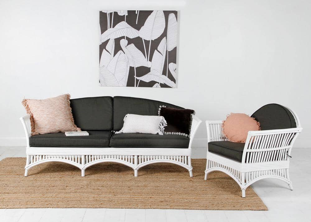 Kuranda Daybed - White with Charcoal Covers Alfresco Lounging Vast Furniture + Home