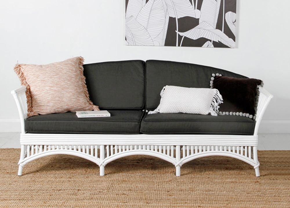 Kuranda 3 Seater Daybed White - Black Sand Covers Vast Furniture