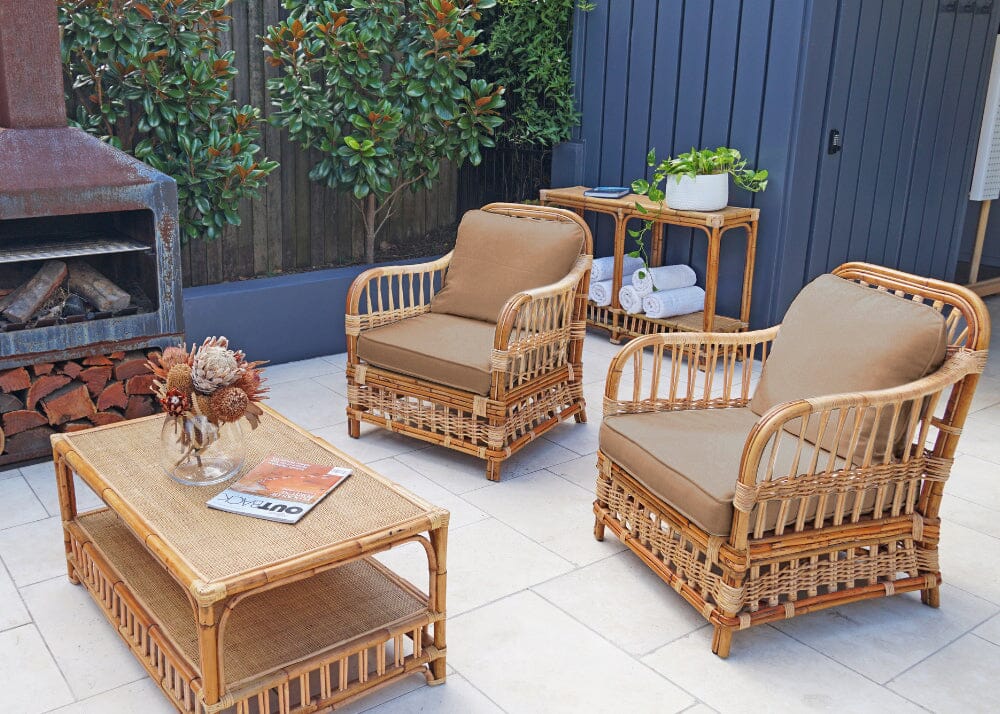 Avoca Armchair with Taupe Cushions Alfresco Lounging Avoca
