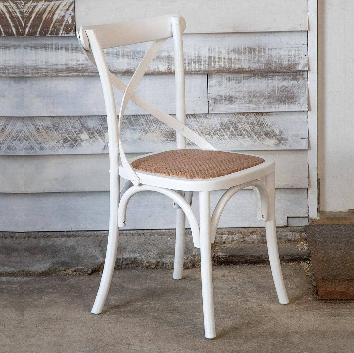 Cross Back Chair Wooden Back - White Dining Chairs Xinnan