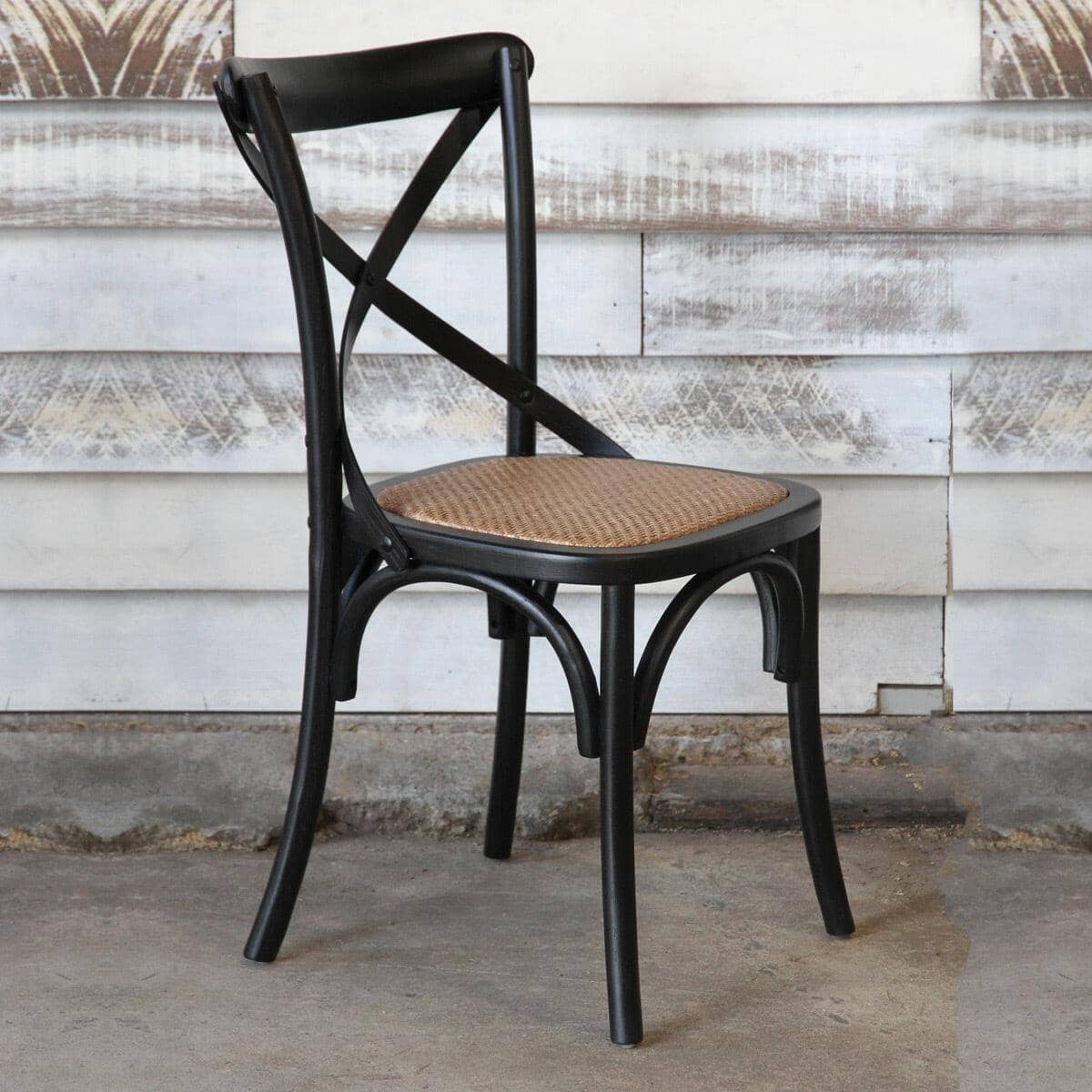 Cross Back Chair Wooden Back - Black Dining Chairs Xinnan