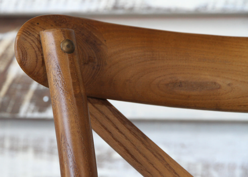 Cross Back Chair Wooden Back - Tallow