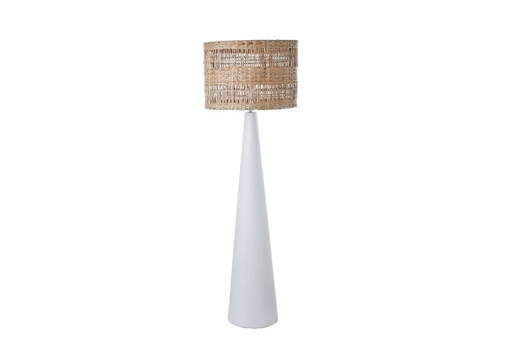 Woven Seagrass Floor Lamp - White Lighting Vast Furniture + Home 