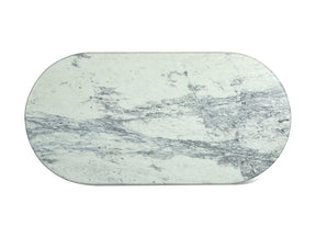 Forli White Marble Semi Flute Dining Table