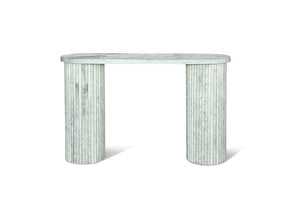 Forli White Marble Flute Console
