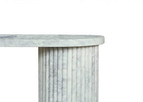 Forli White Marble Flute Console
