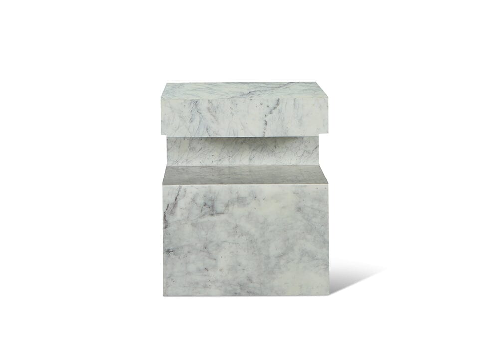 Travertine White Marble Box Side Table Lamp Tables Marble Collection 