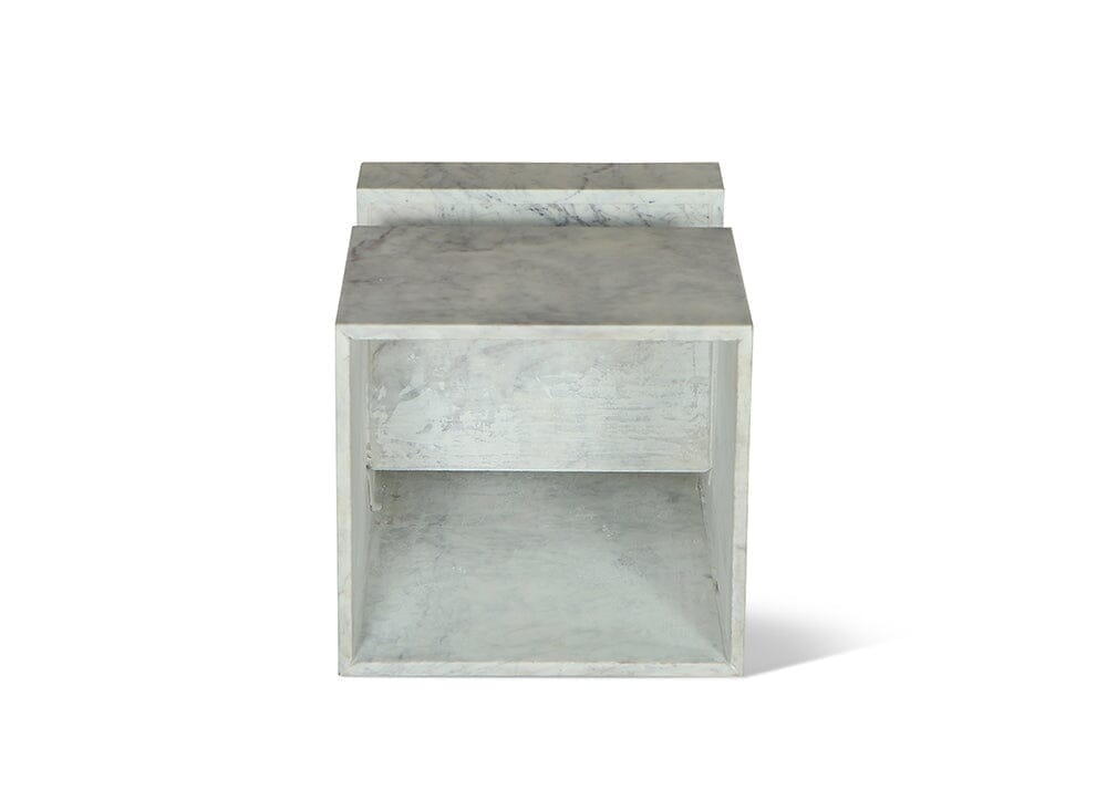 Cove White Marble Side Table