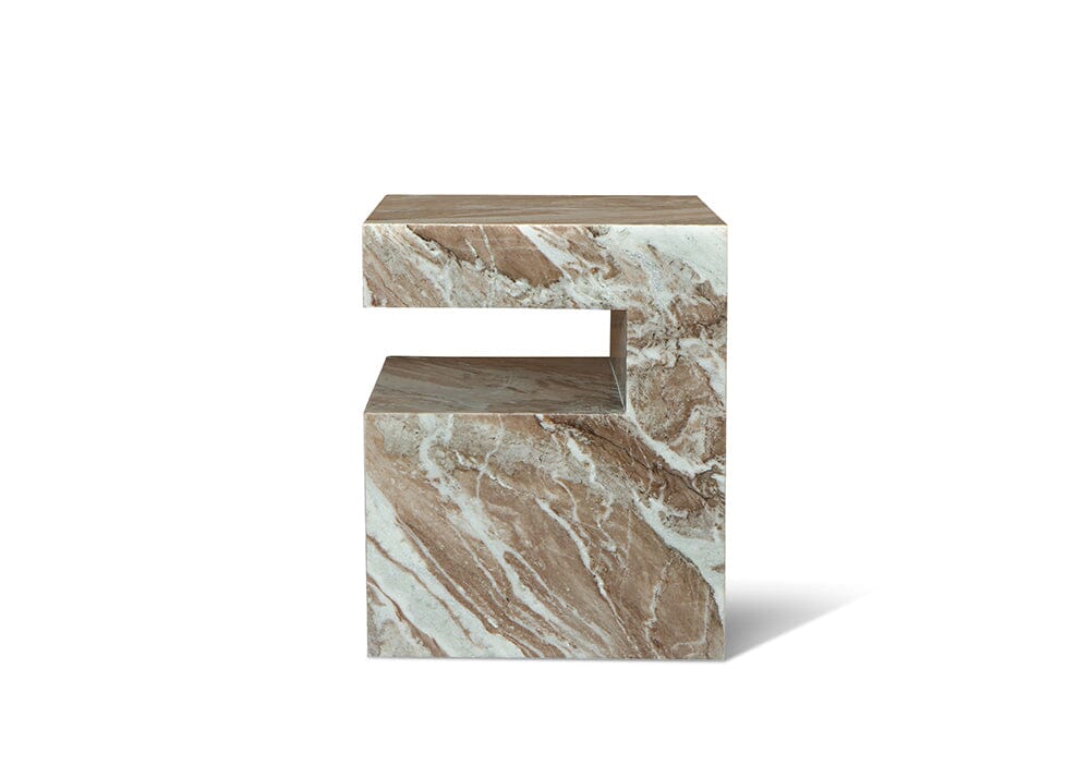Georgia Butterscotch Marble Box Side Table Lamp Tables Marble Collection 
