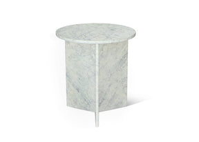 Genoa Tall White Marble Side Table Lamp Tables Marble Collection 