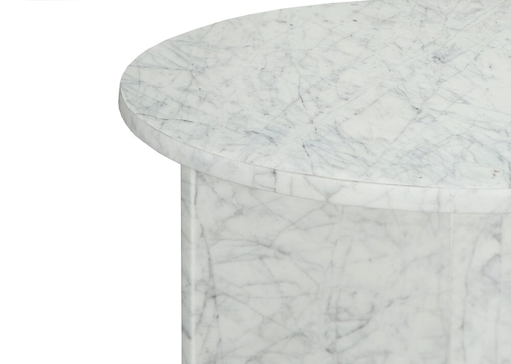 Genoa Tall White Marble Side Table Lamp Tables Marble Collection 