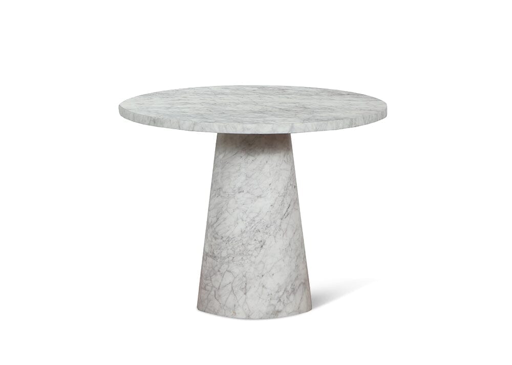 Ravenna Small White Marble Cone Side Table Lamp Tables Marble Collection 