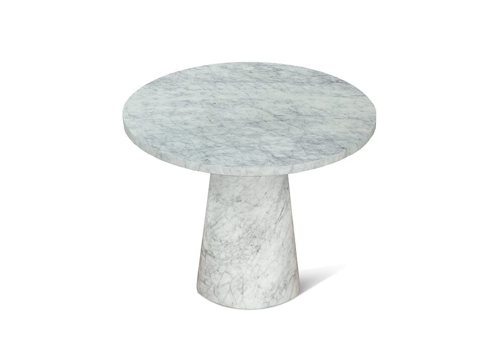 Ravenna Small White Marble Cone Side Table Lamp Tables Marble Collection 