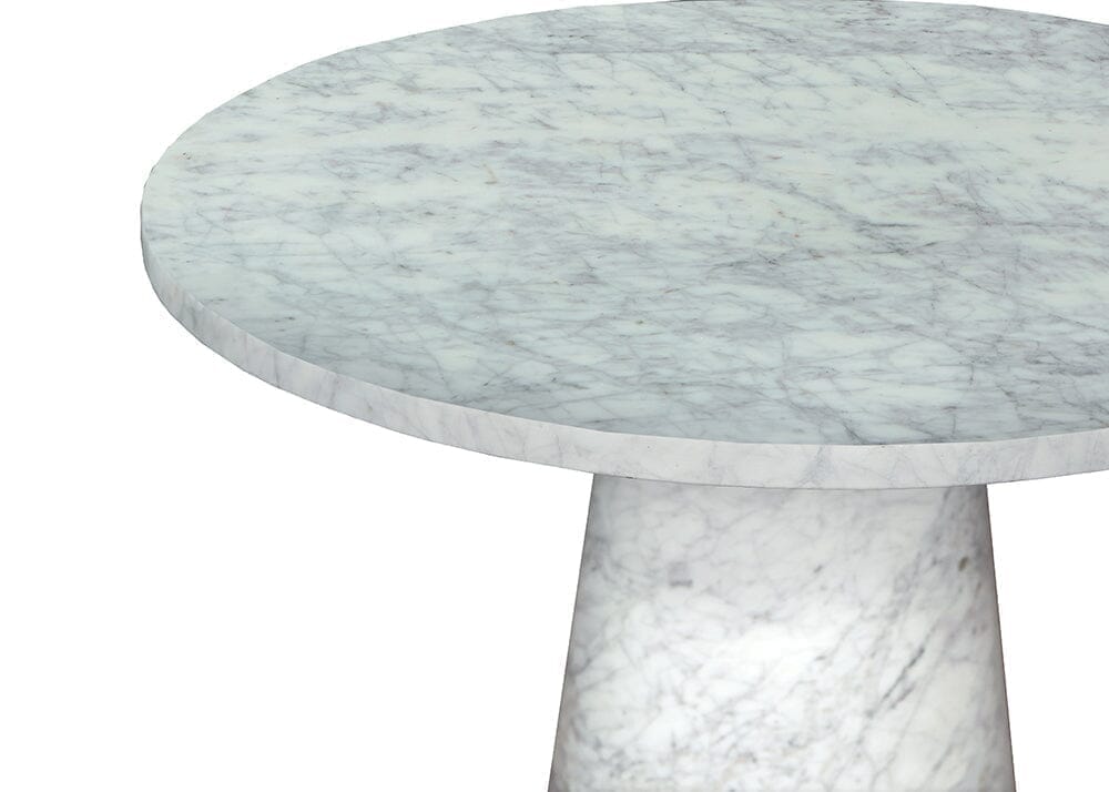 Ravenna Tall White Marble Cone Side Table Lamp Tables Marble Collection 