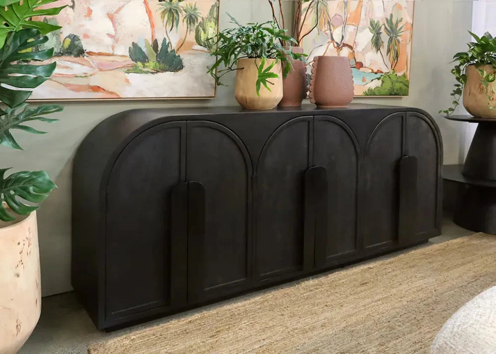 Nico Wooden Sideboard - Black Buffets Vast Furniture 