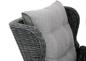 Barcelona Recliner Arm Chair with olifin fabric cushions in uv protected synthetic wicker