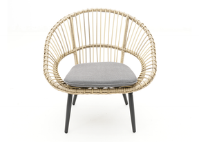 Columbo armchair in natural look poly wicker front view