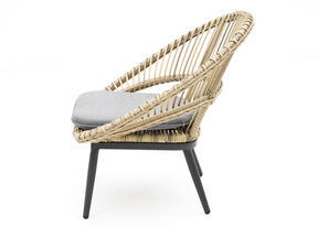 Columbo armchair in natural look poly wicker side view