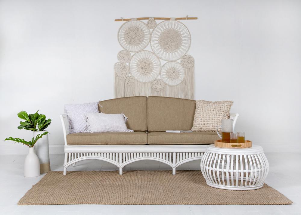 Kuranda 3 Seater Daybed White - Taupe Covers