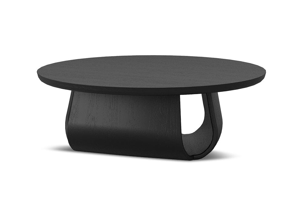 Lambert 950 Round Coffee Table - Oak Black Coffee Tables Vast Furniture + Home 