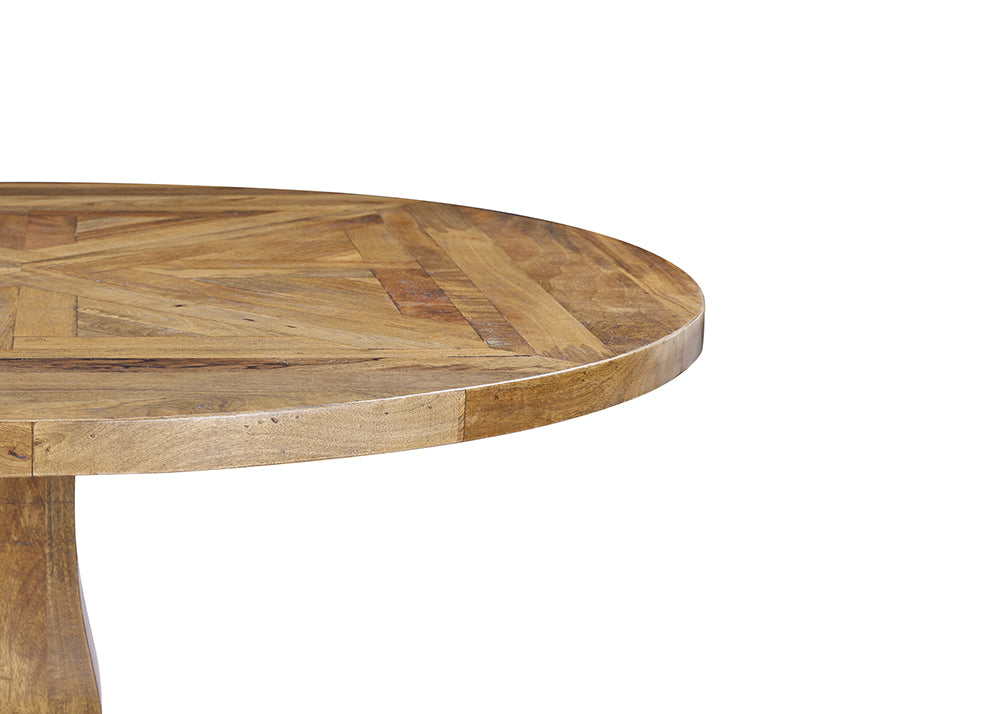 Lyon Round Dining Table - Mango Parquetry (120)