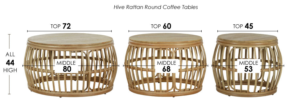 Hive round rattan table medium