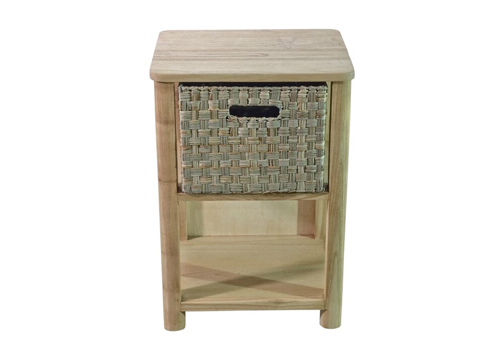 Palerma Bedside Table with 1 Basket Bedside Tables Elements 