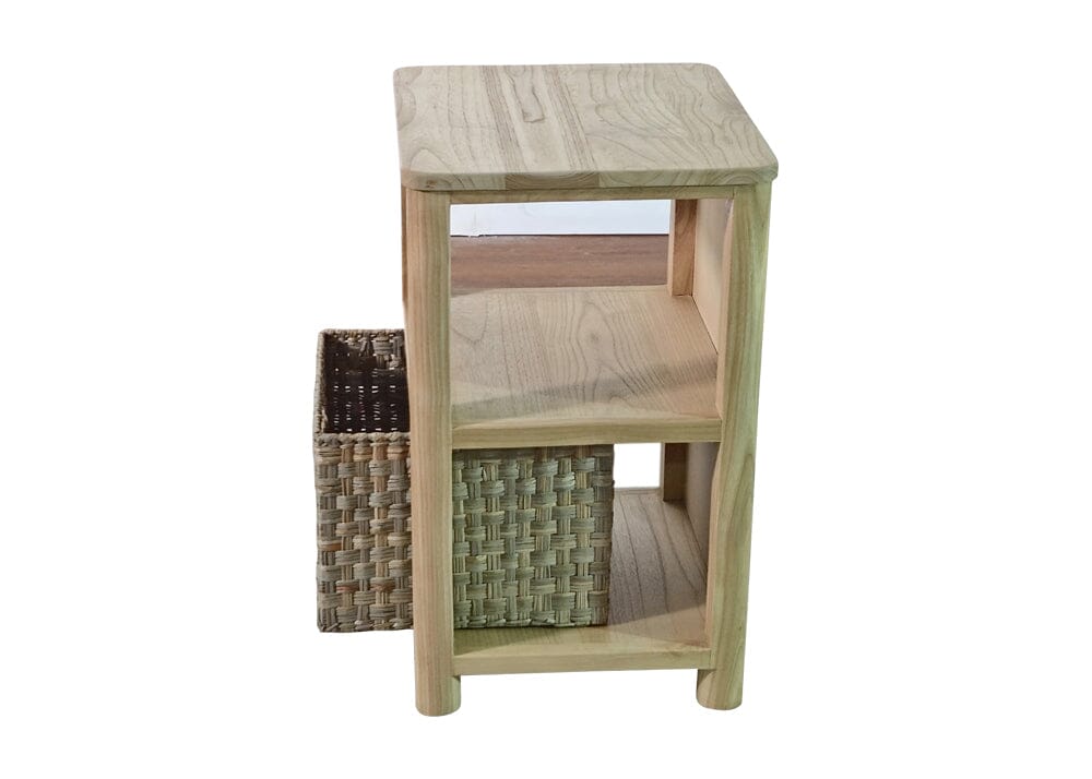 Palerma Bedside Table with 1 Basket Bedside Tables Elements 