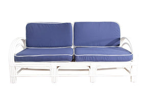 Pretzel Daybed - White with Blue Covers