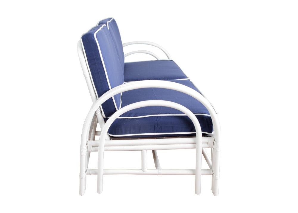 Pretzel Daybed - White with Blue Covers Alfresco Lounging Pretzel 