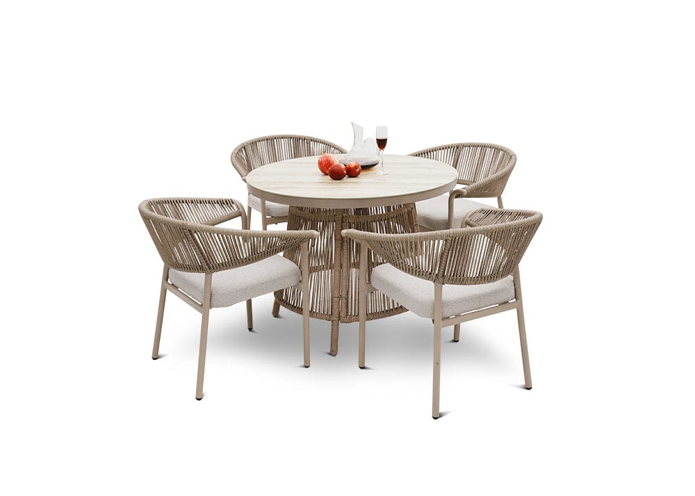 Sandstone Point 5pc Dining Outdoor Dining Tables Nest 