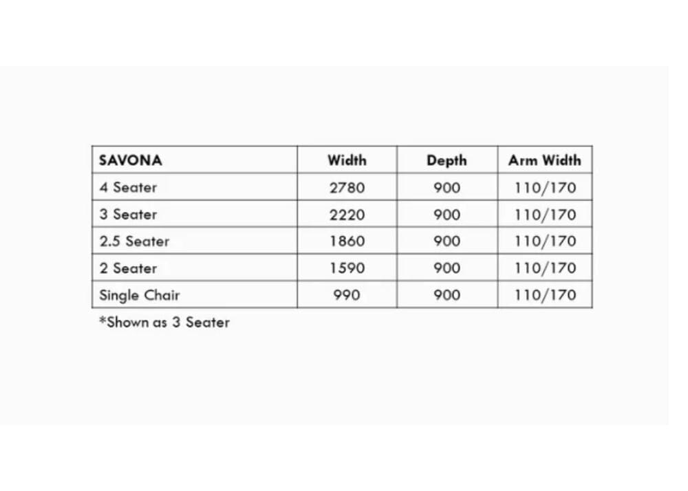 Savona Sofa Range Standard Cushion Lounges and Armchairs UD LOUNGES 