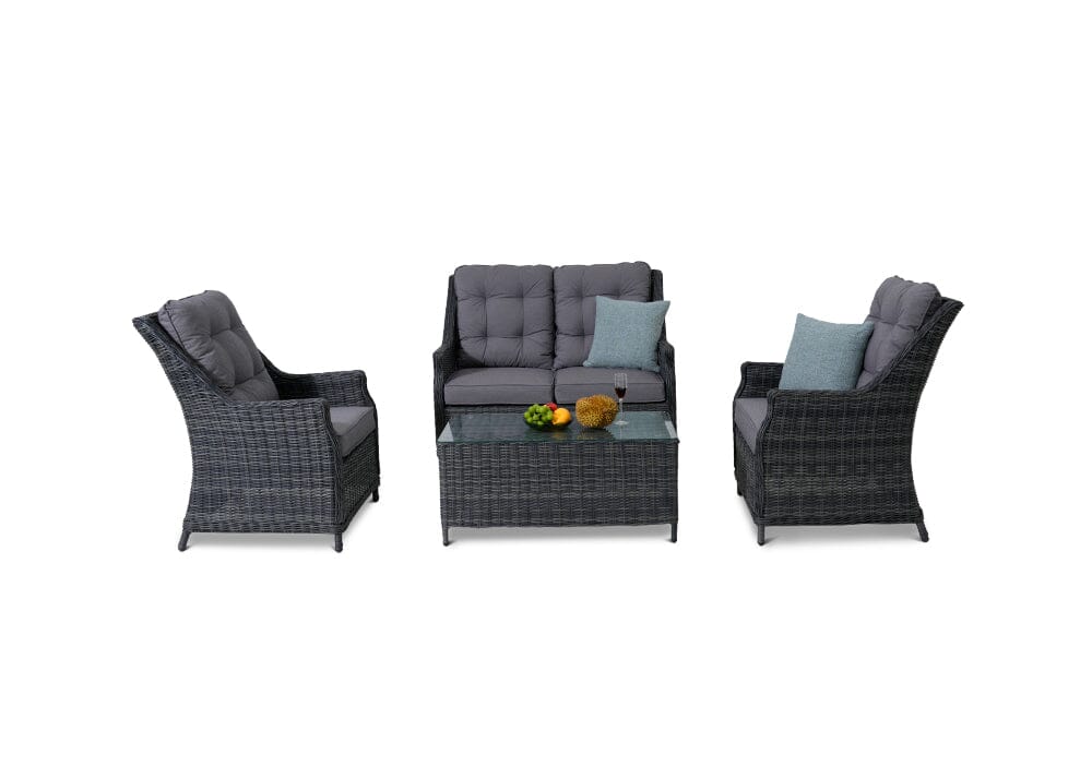 Riveria 4 Piece Set with 2 Seater Sofa Outdoor Seating Nest 