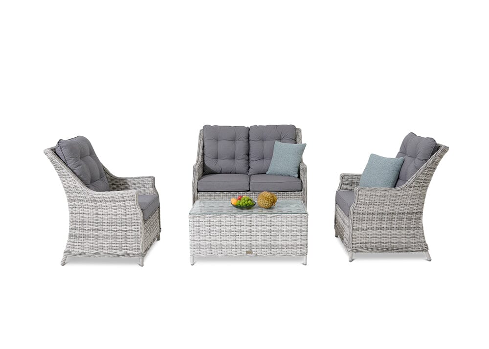 Riveria 4 Piece Set with 2 Seater Sofa Outdoor Seating Nest 