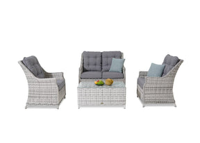 Riveria 4 Piece Set with 2 Seater Sofa Outdoor Seating Nest 