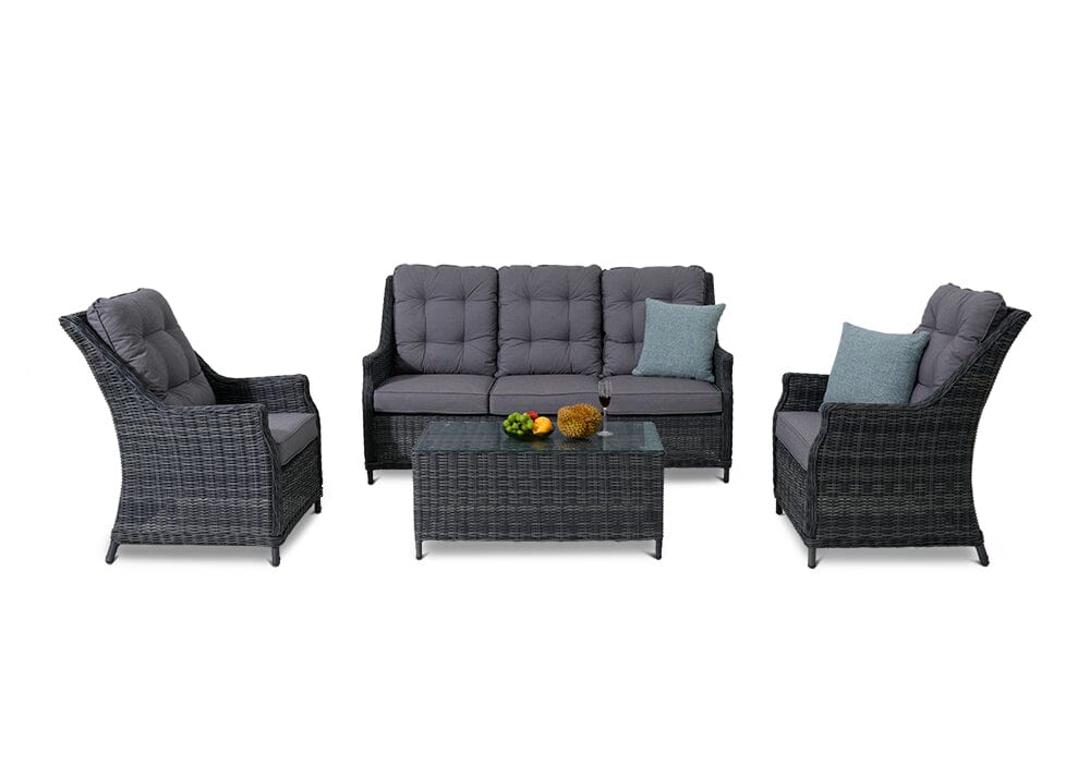 Riveria 4 Piece Set with 3 Seater Sofa Outdoor Seating Nest 