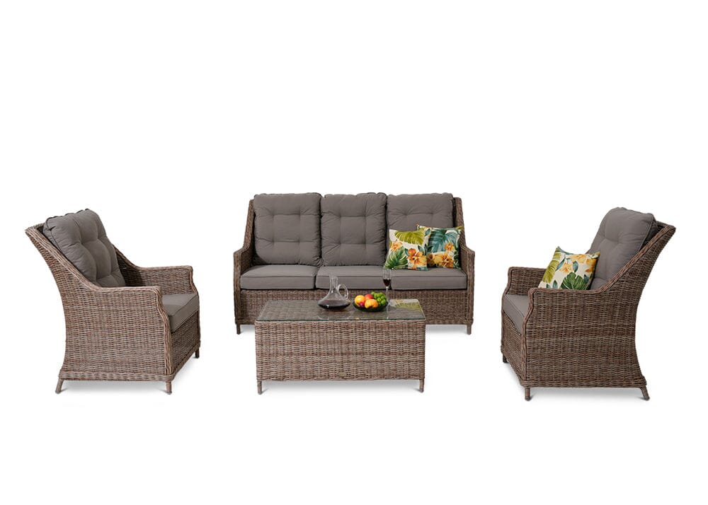 Riveria 4 Piece Set with 3 Seater Sofa Outdoor Seating Nest 
