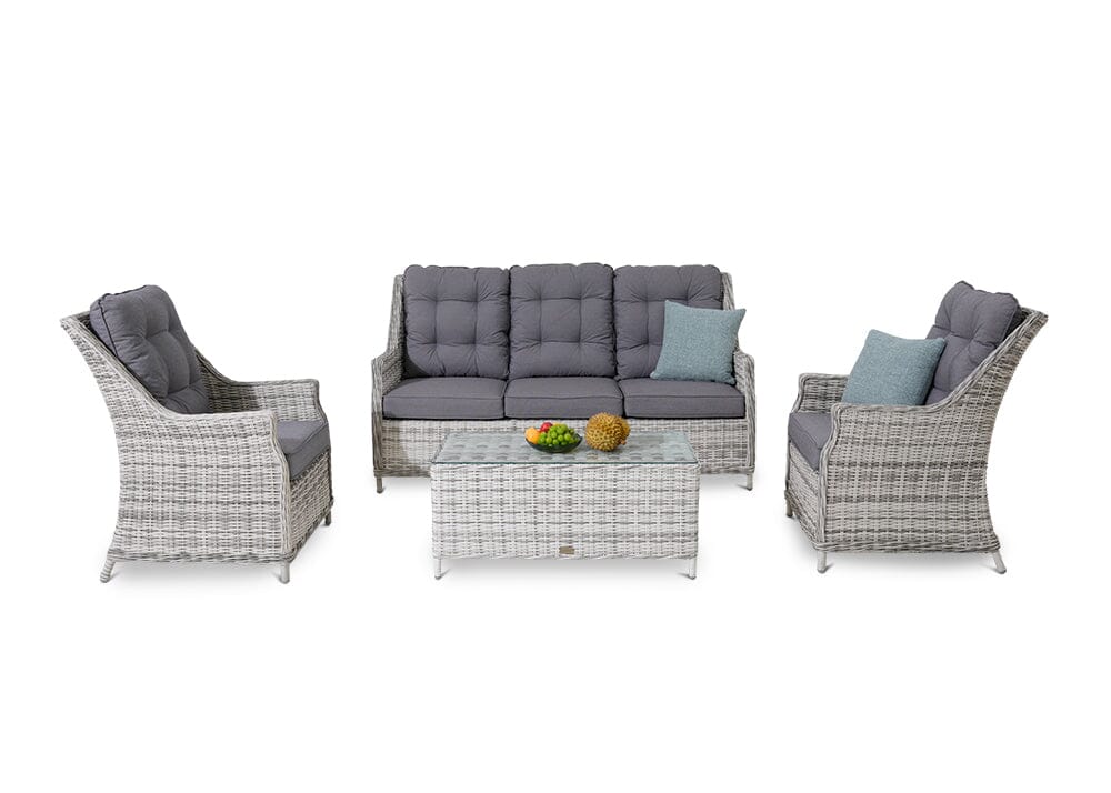 Riveria 4 Piece Set with 3 Seater Sofa Outdoor Seating Nest 