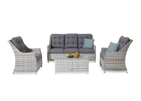 Riveria 4 Piece Set with 3 Seater Sofa Outdoor Seating Nest 